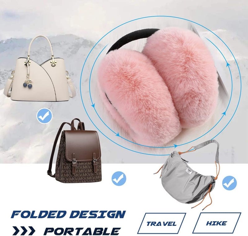 Peecabe Winter Women Earmuffs Faux Fur Girls Ear muffs Warm Unisex Kids Ear Covers Foldable Outdoor Boy Ear Warmers for Women - Image 4